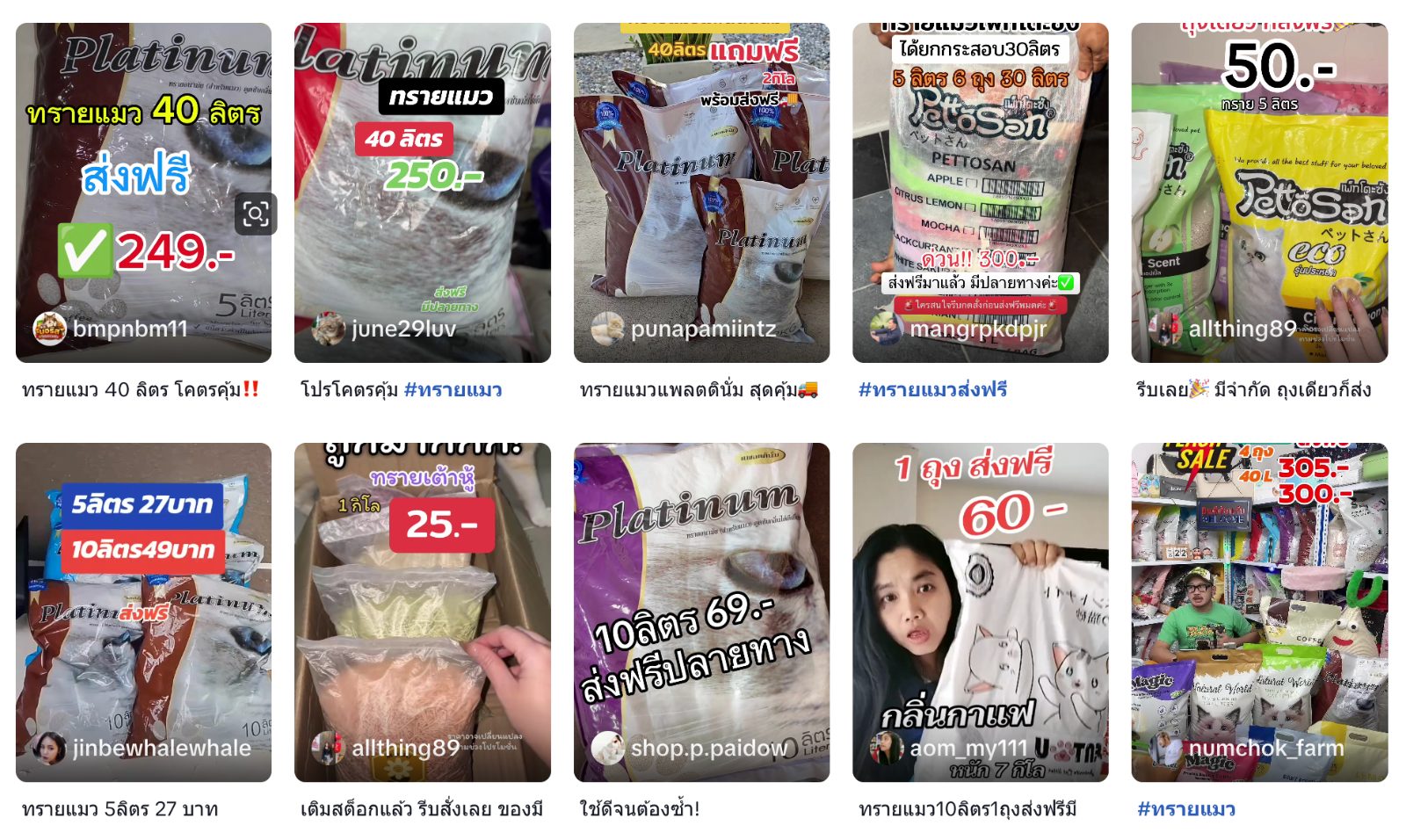 ทรายแมว 40 ลิตร ส่งฟรี ซื้อที่ไหนคุ้มสุด? เทียบราคาแบบชัดๆ รูปที่ 2